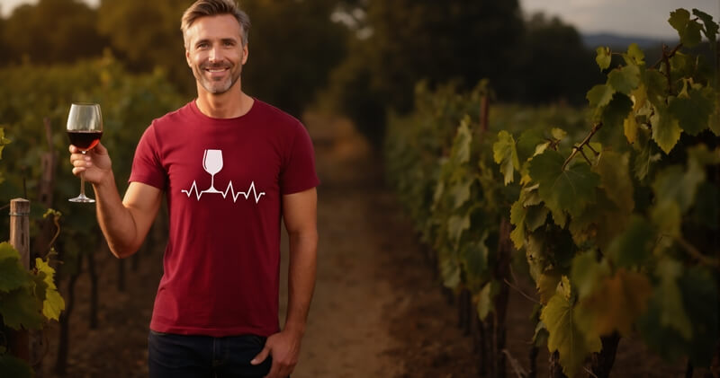 Pánské tričko tep víno